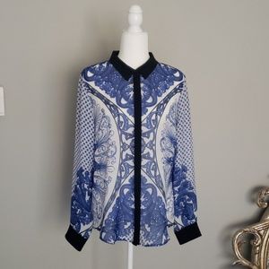 Ivanka Trump Sheer Long Sleeve Blouse